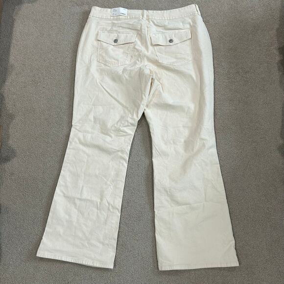 NWT American Eagle Stretch Cream Curvy High Rise Kick Boot Corduroy Pants Sz 20 - Picture 4 of 7